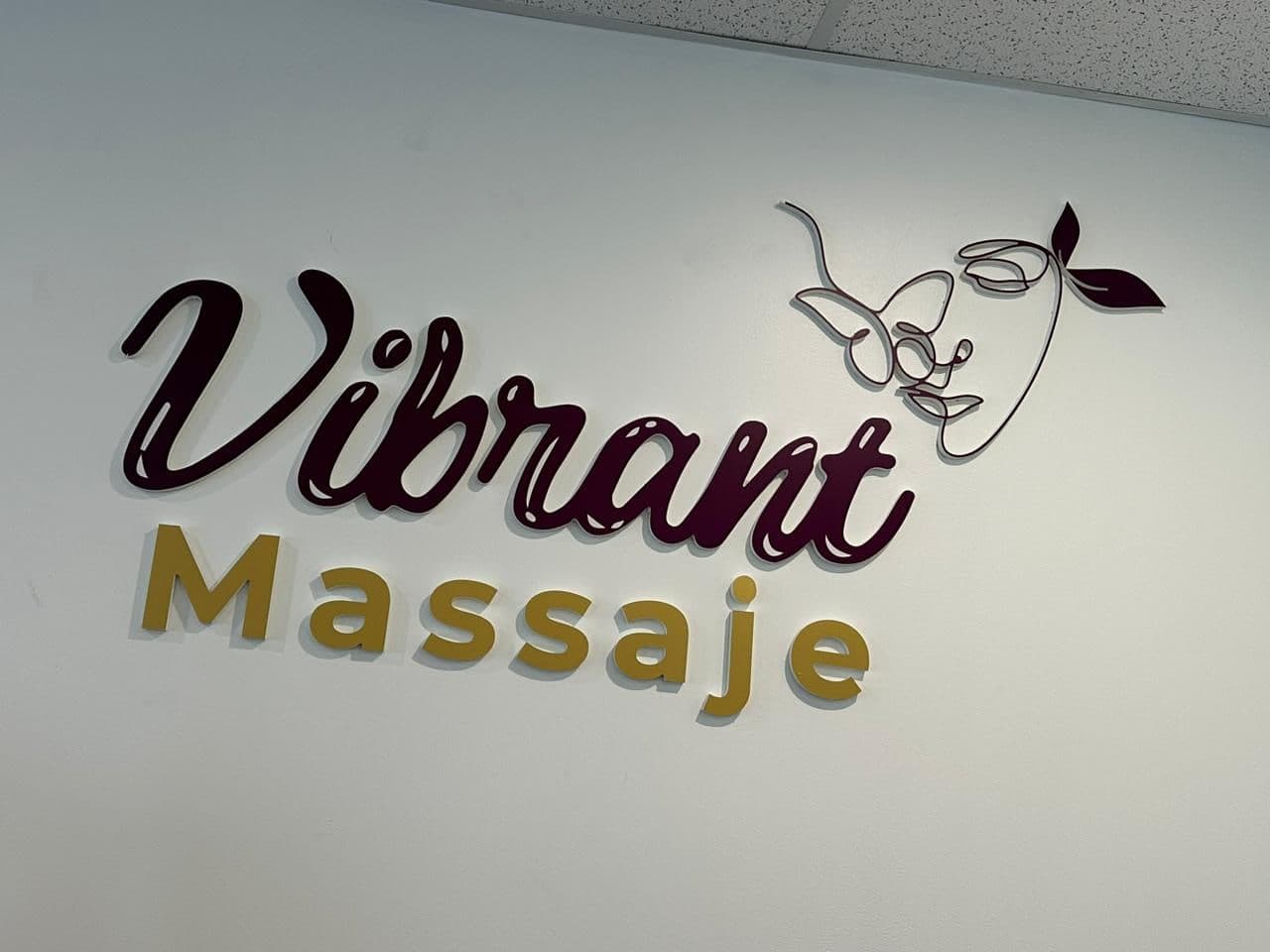 A Dimensional Reception Sign with a Softer Brand Presence
